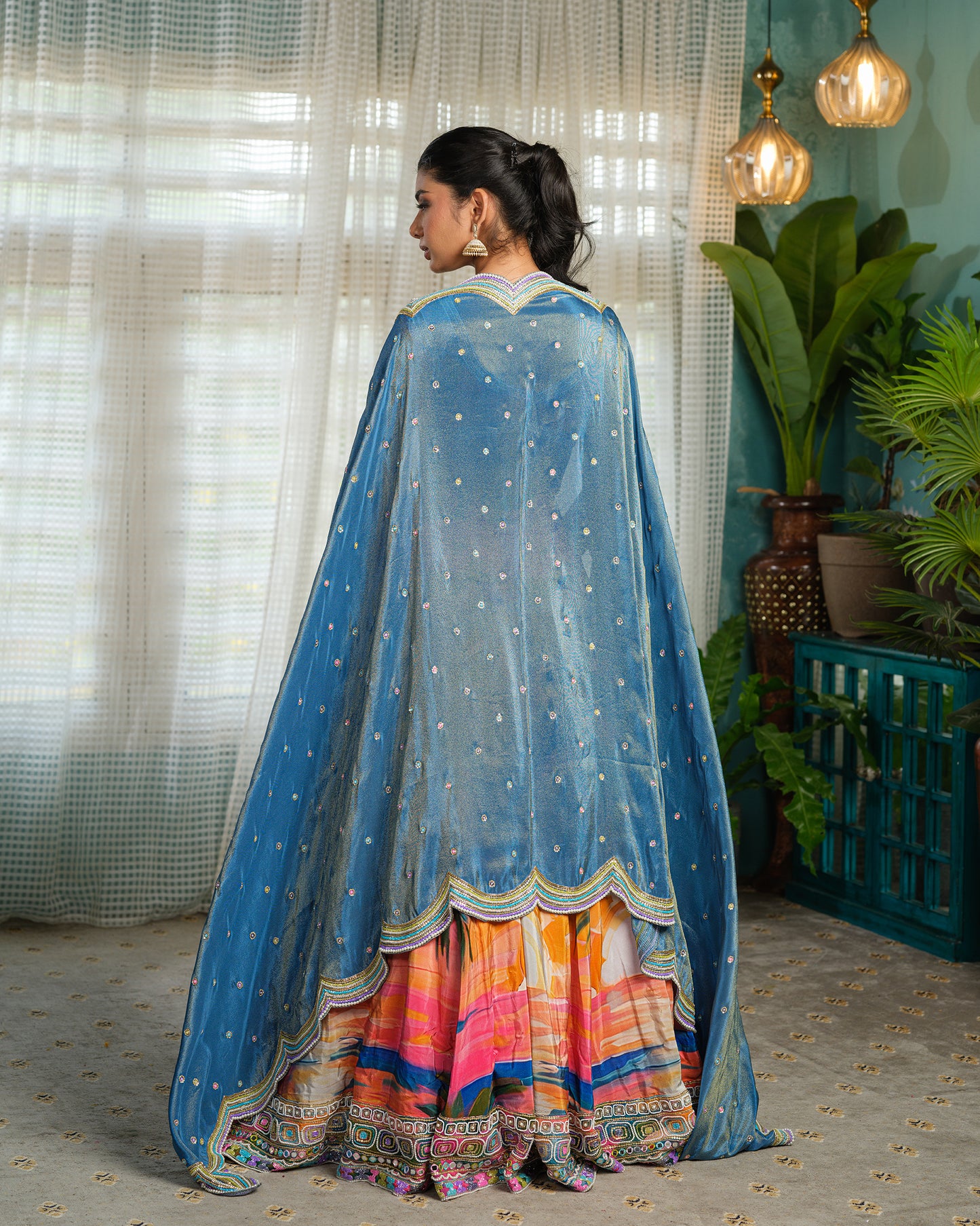 The sky Is Pink Lehenga Set