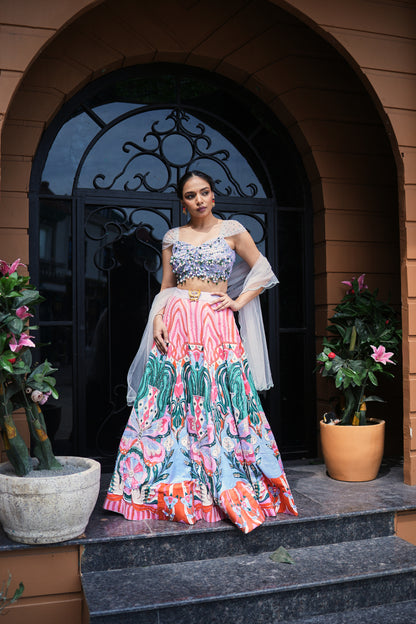 Carnival Bloom Embroidered Lehenga Set