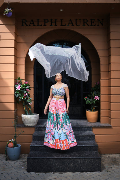 Carnival Bloom Embroidered Lehenga Set