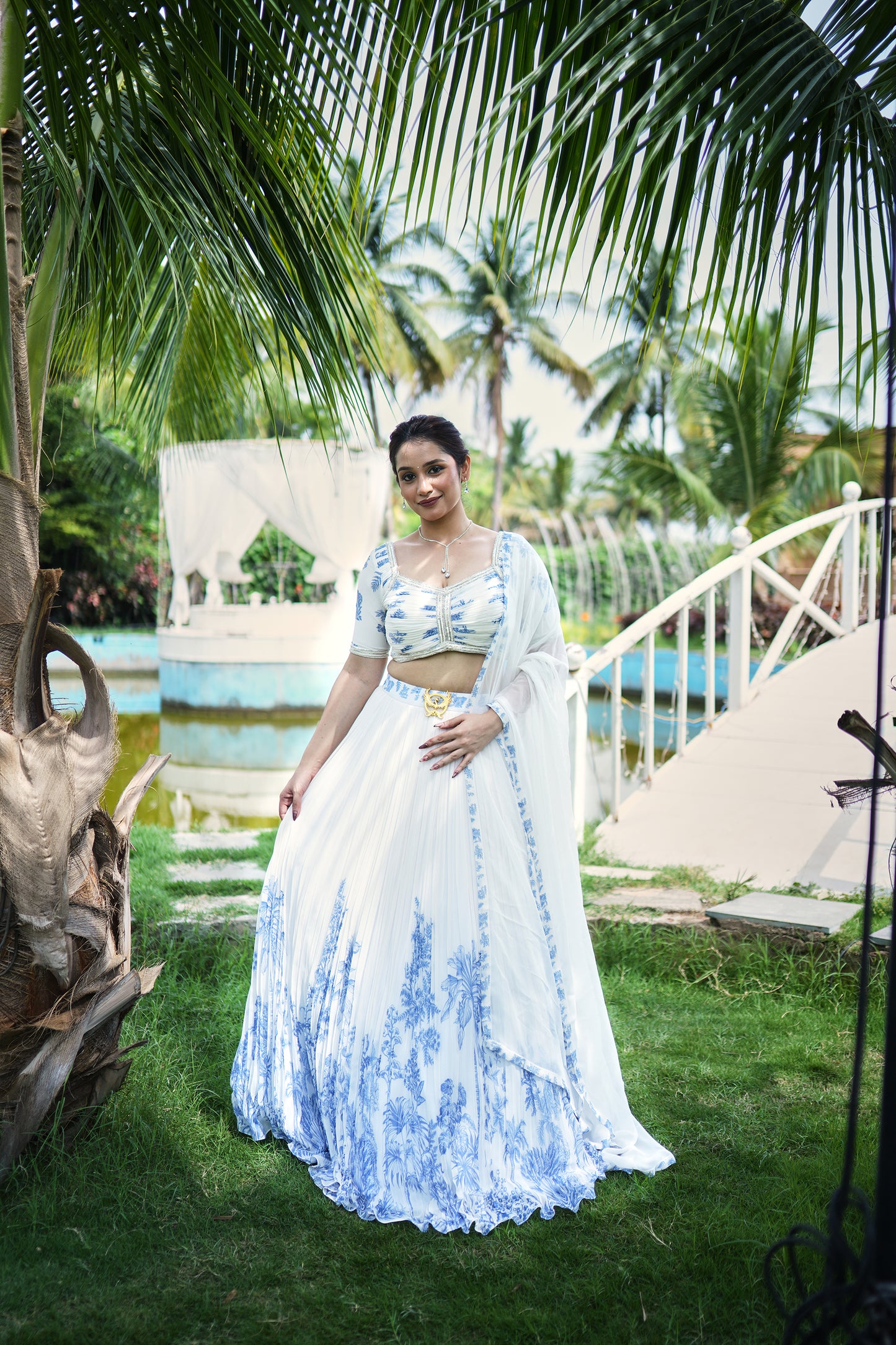 Azure Bloom Printed Lehenga Set