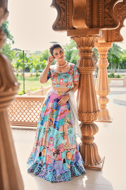 Rang Mahal Hand-Embroidered Lehenga Set
