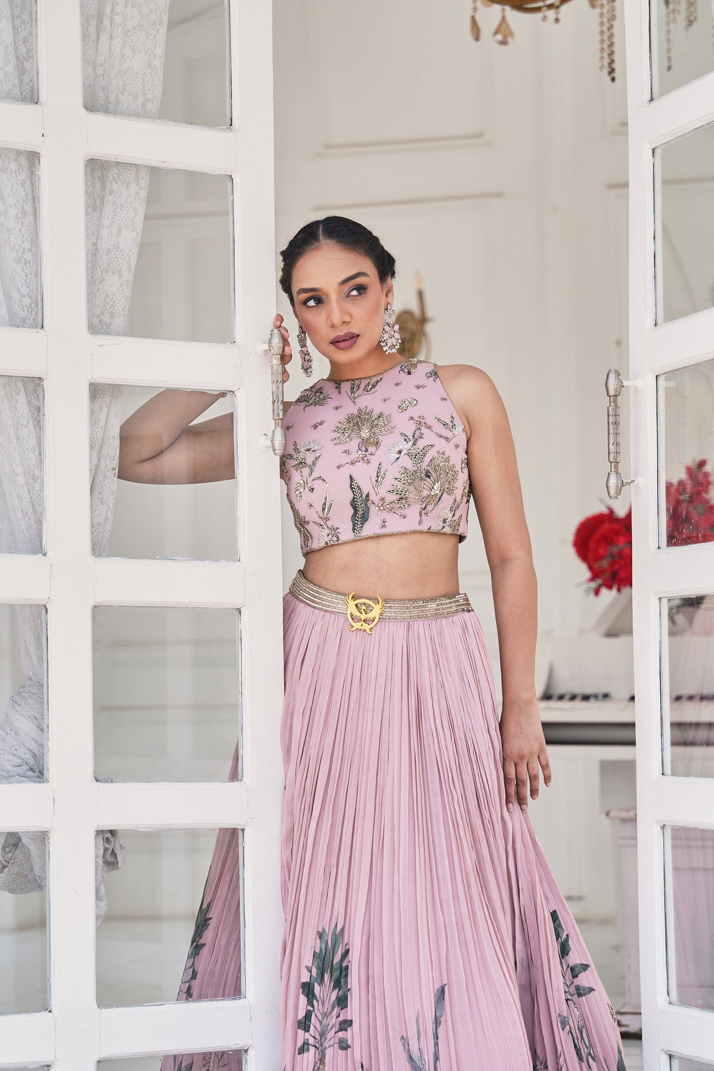 Blush Botanica Embellished Lehenga Set