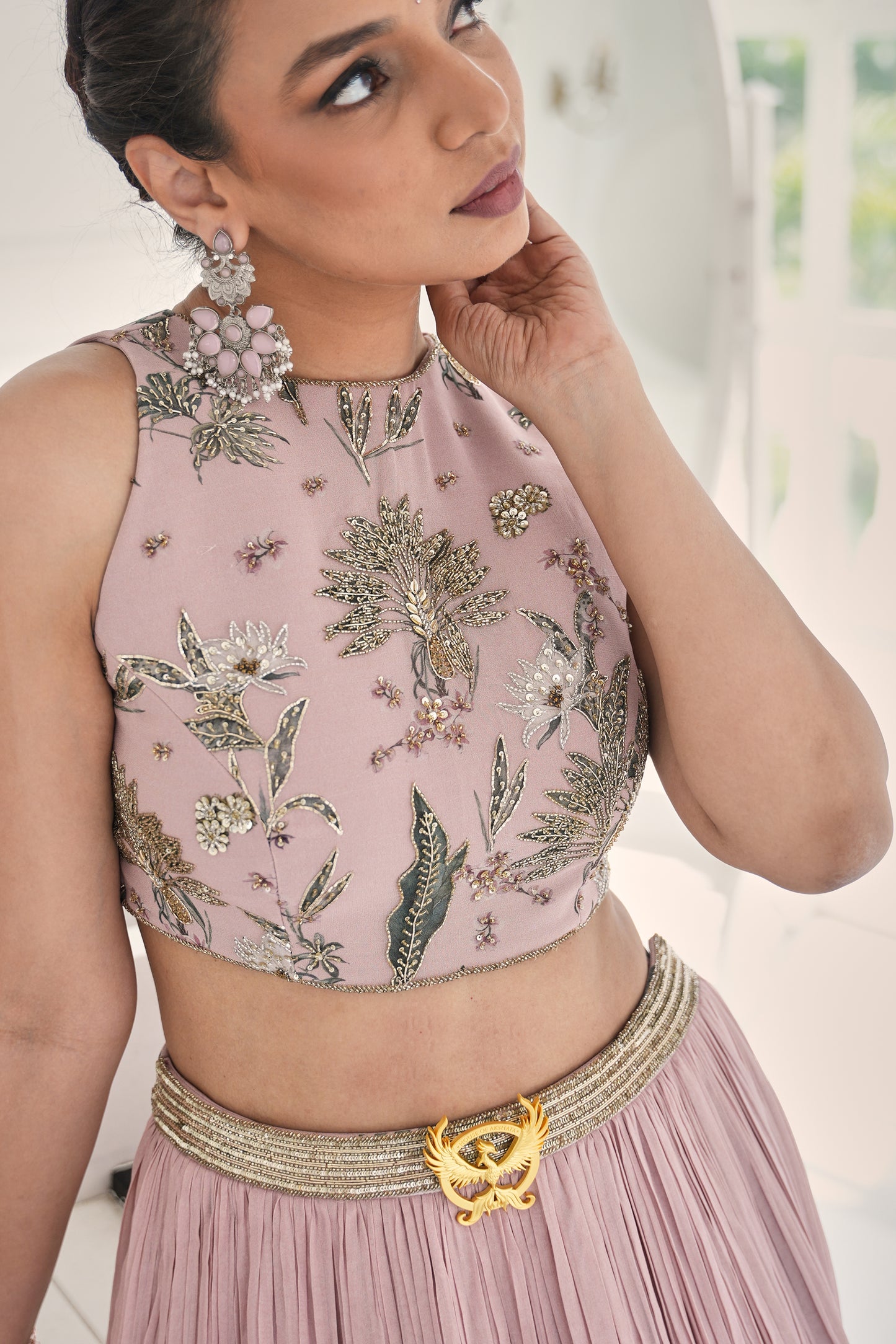 Blush Botanica Embellished Lehenga Set