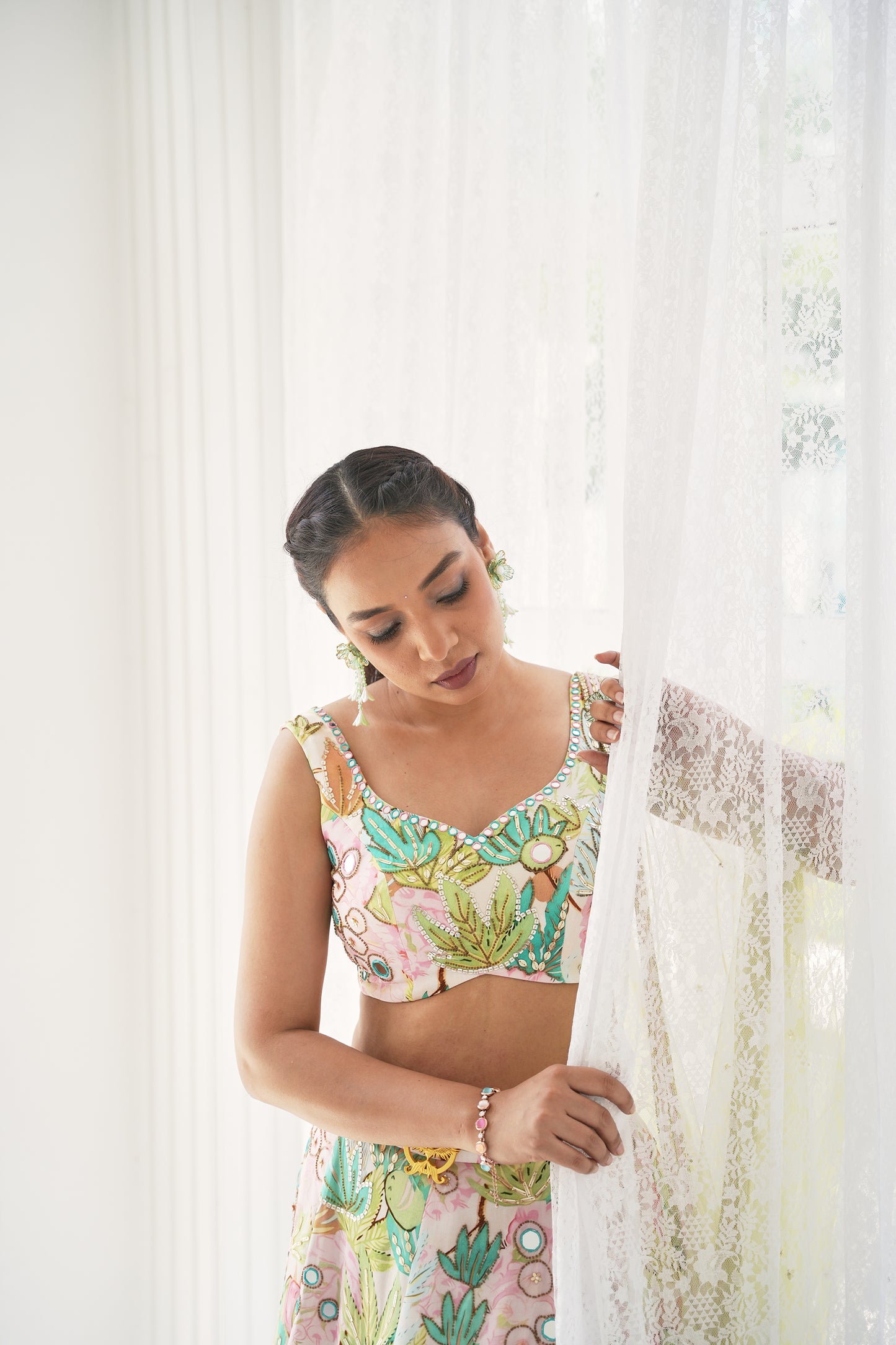 Pastel Bloom Printed Lehenga Set