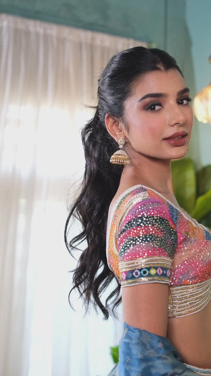 The sky Is Pink Lehenga Set